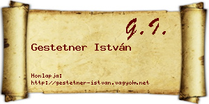 Gestetner István névjegykártya